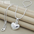 Silver heart pendant necklace with a snake chain, 16-30 inches, for women, wedding charm jewelry from Prime Deal Zone.