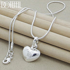Silver heart pendant necklace with a snake chain, 16-30 inches, for women, wedding charm jewelry from Prime Deal Zone.