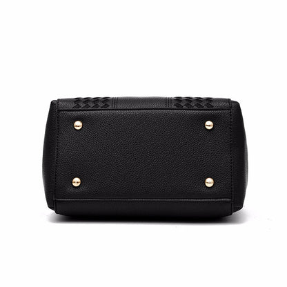 Prime Deal Zone women's leather embroidery messenger bag with a hair ball design, stylish leather handbag for women.