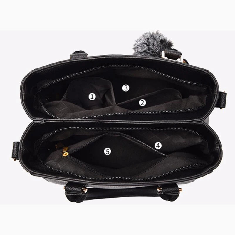 Leather embroidery messenger bag for women with stylish design and spacious interior, ideal for casual or professional use.