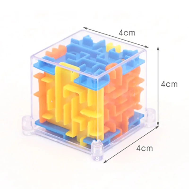 Transparent mini 3D maze magic cube by Prime Deal Zone featuring six-sided puzzle design and rolling ball maze for stress relief.