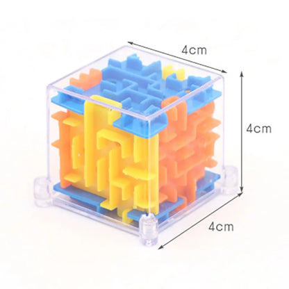 Transparent mini 3D maze magic cube by Prime Deal Zone featuring six-sided puzzle design and rolling ball maze for stress relief.