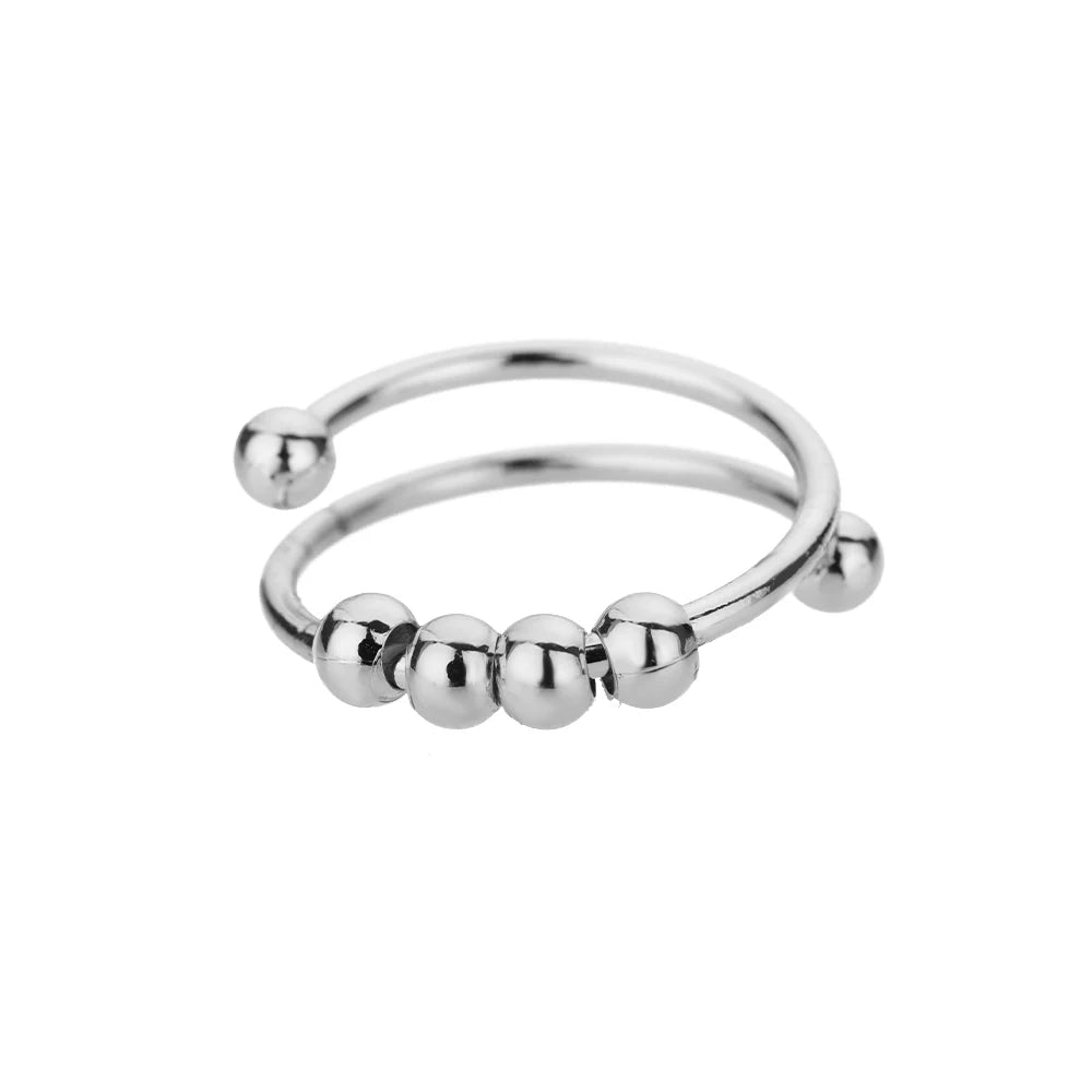 stainless steel spinner anxiety ring, adjustable - view 8