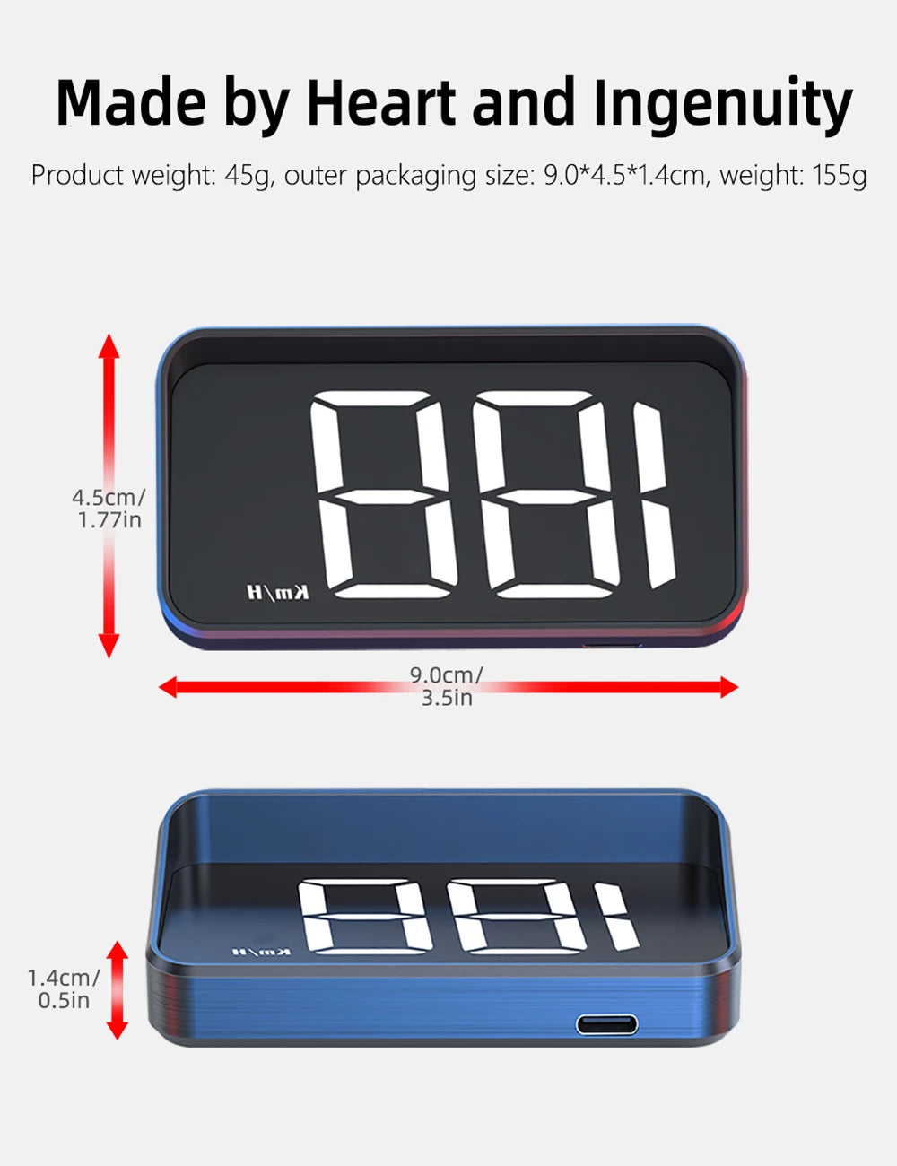 HD Car Head Up Display M2 by Prime Deal Zone showing digital GPS speedometer on windshield projection in a vehicle.