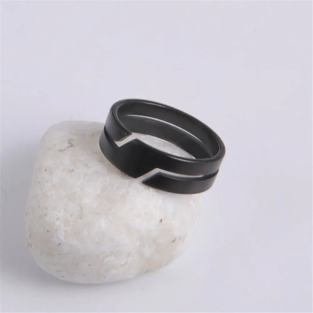 stainless steel minimalist band ring - view 13