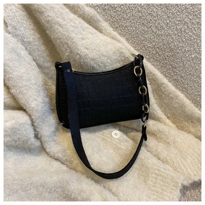 Women's elegant embossed felt handbag with chain strap, multifunctional and portable, by Prime Deal Zone.