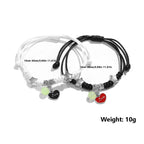 luminous glow bead couple bracelet set, stars moons and hearts - view 3