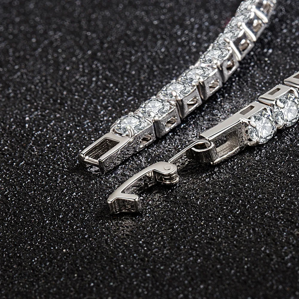 925 sterling silver tennis bracelet, CZ links - view 9