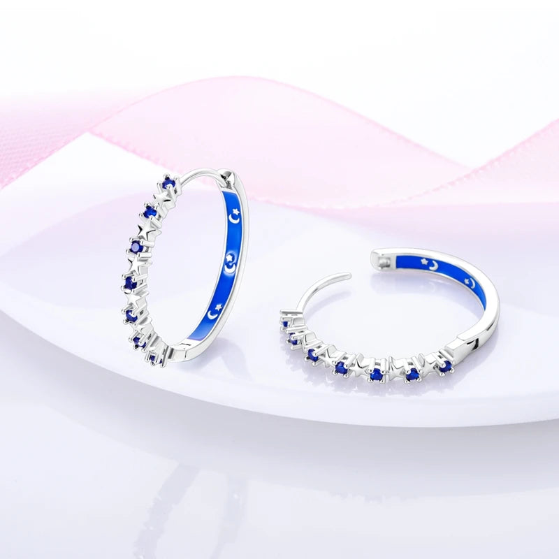 925 Sterling Silver Butterfly & Hoop Earrings — Coloured Zircon Accents