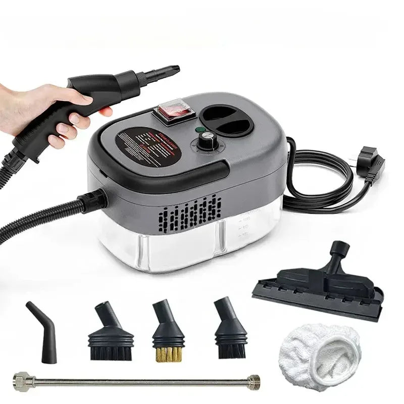 Prime Deal Zone handheld steam cleaner for high temperatures, ideal for air conditioners, kitchens, cars, floors, and more cleaning tasks.