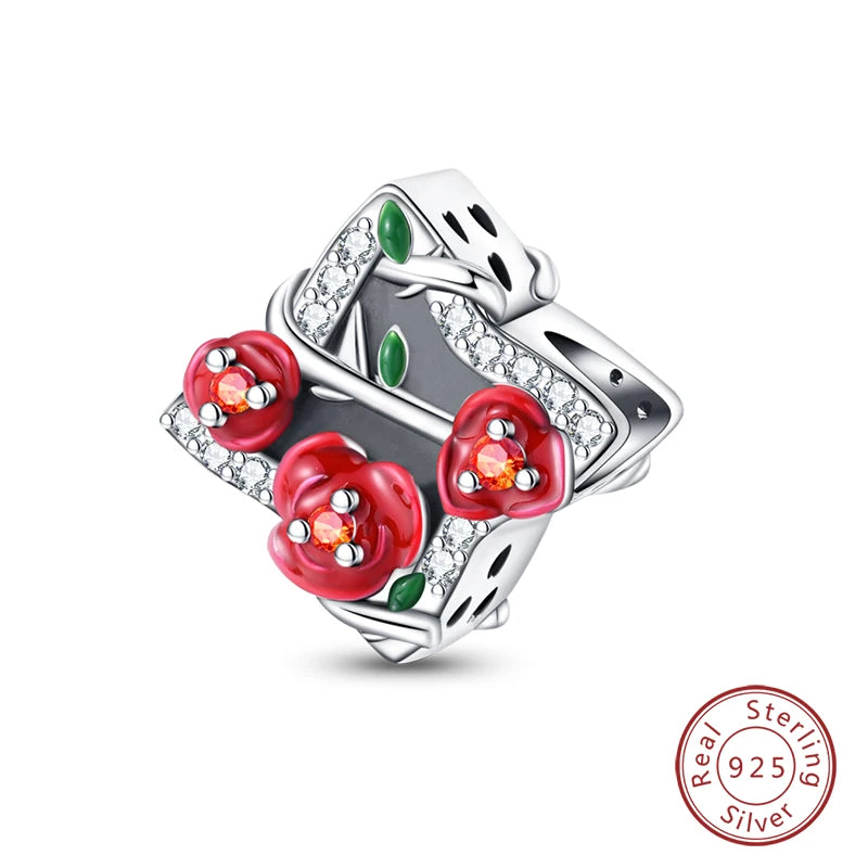 925 Sterling Silver Red Wine & Chili Charm Beads