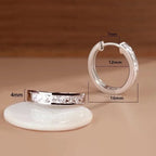 Sterling silver zircon circle stud earrings - view 7