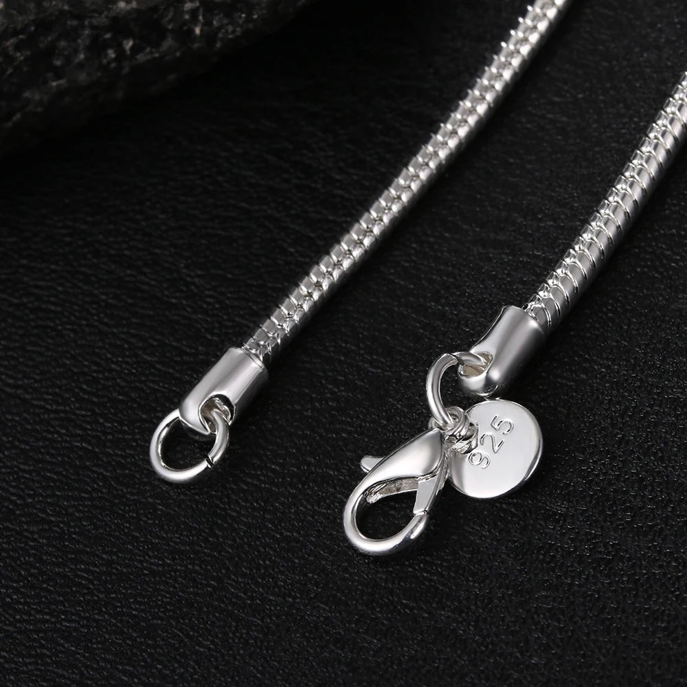 925 Sterling Silver Solid Snake Chain Necklace