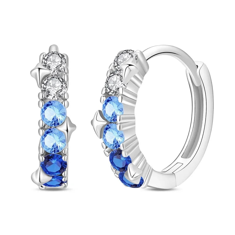 925 sterling silver zircon drop earrings, four-leaf clover and star - view 11
