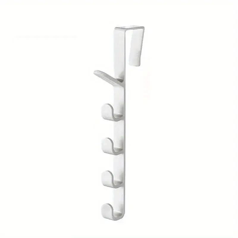 Prime Deal Zone plastic over-the-door clothes hanger and purse holder with hooks for bedroom door storage and organization.