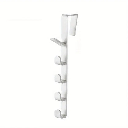 Prime Deal Zone plastic over-the-door clothes hanger and purse holder with hooks for bedroom door storage and organization.