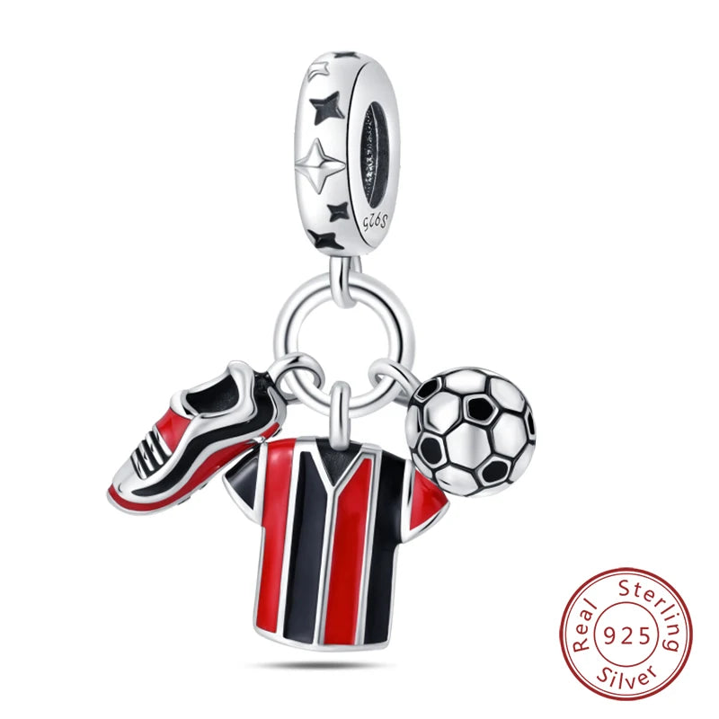 925 Sterling Silver Red Wine & Chili Charm Beads