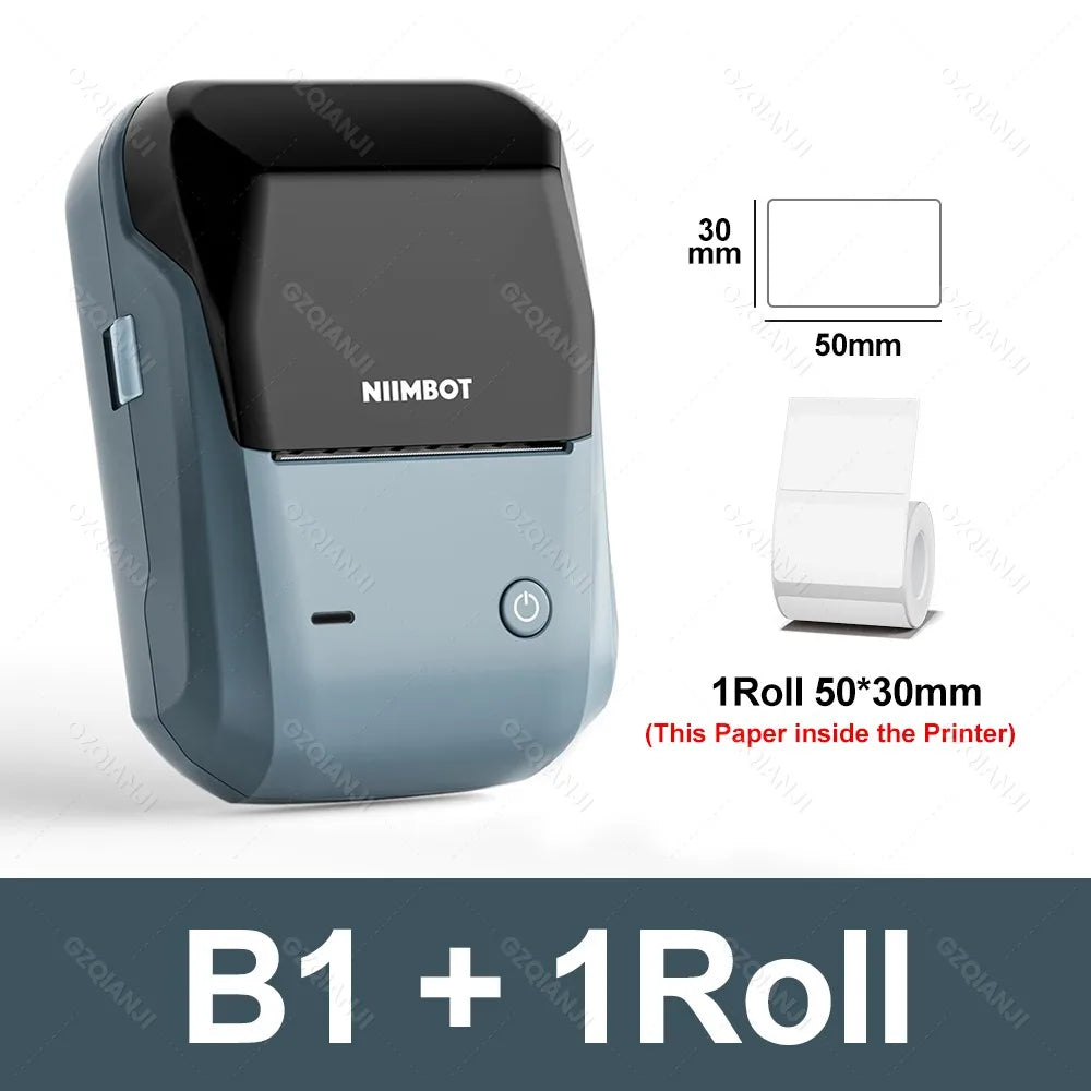 NIIMBOT B1 Mini Bluetooth Label Maker | Portable Thermal Printer for Round, UV & Custom Sticker Labels