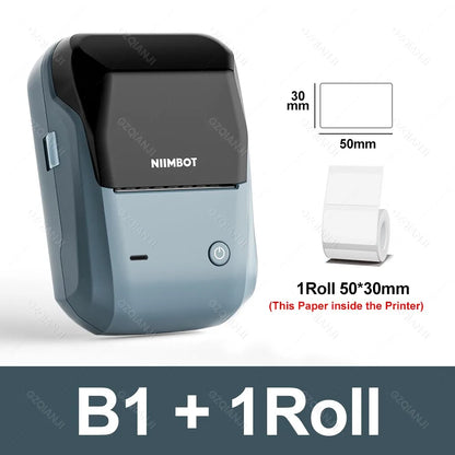 NIIMBOT B1 Mini Bluetooth Label Maker | Portable Thermal Printer for Round, UV & Custom Sticker Labels