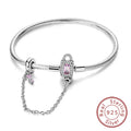 925 Sterling Silver Charm Bracelet — Pavé Zirconia, 17–20cm