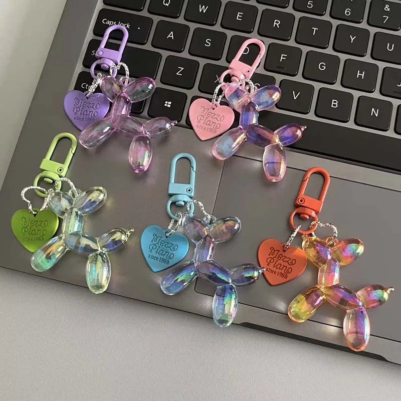 candy colour balloon dog keychain and bag charm - view 2