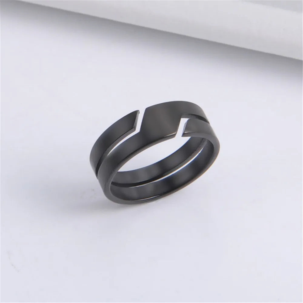 stainless steel minimalist band ring - view 14