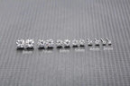 Sterling silver CZ stud earrings, round cubic zirconia - view 9