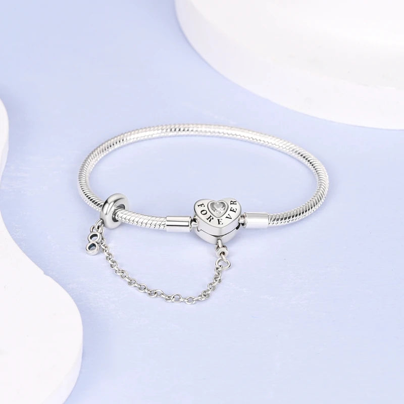925 sterling silver charm bracelet, pave zirconia - view 2