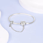 925 sterling silver charm bracelet, pave zirconia - view 2