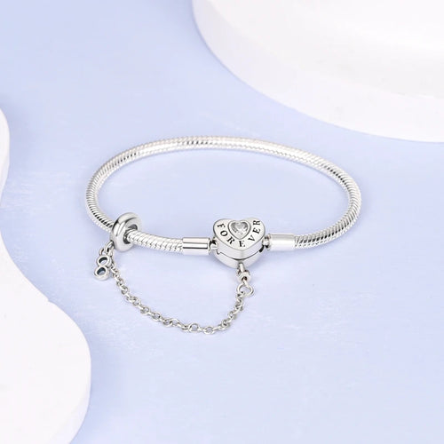 925 sterling silver charm bracelet, pave zirconia - view 2
