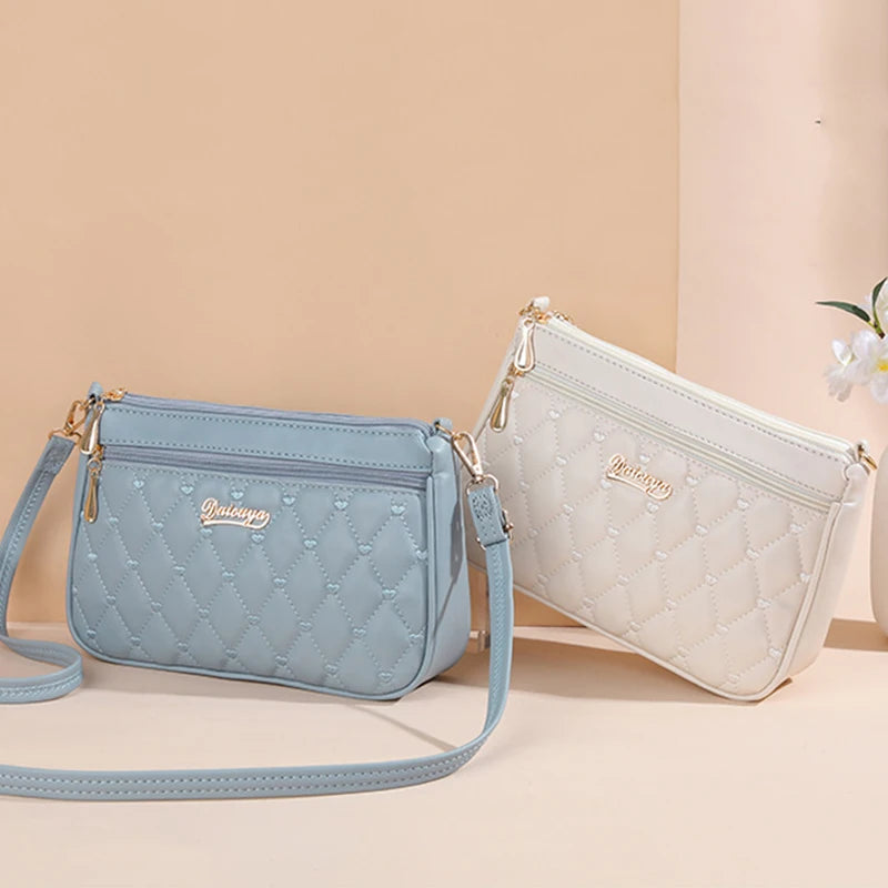Leather embroidered messenger bag for women by Prime Deal Zone, stylish handbag with intricate embroidery and a comfortable strap.