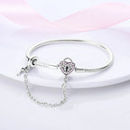 925 sterling silver charm bracelet, pave zirconia - view 4