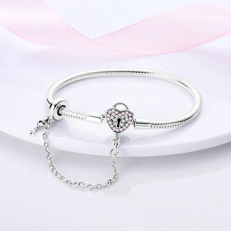925 sterling silver charm bracelet, pave zirconia - view 4
