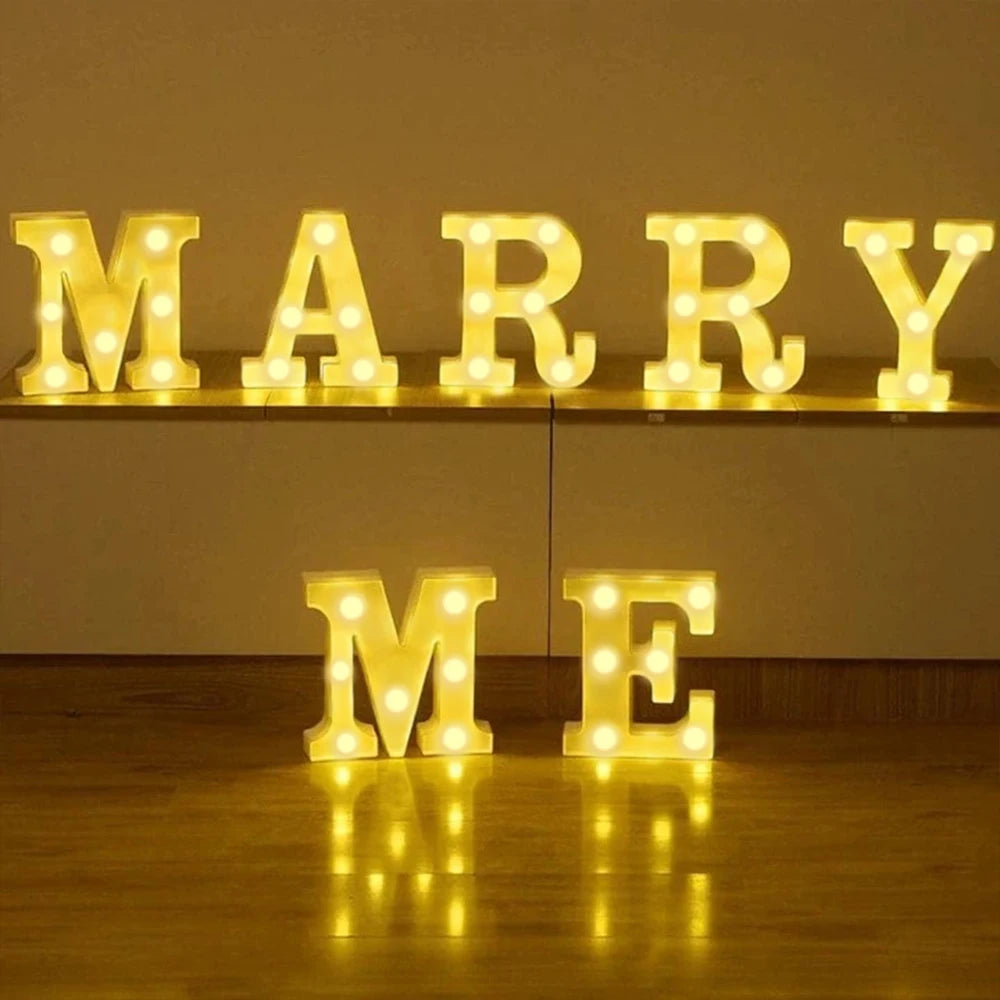 Luminous alphabet LED letter lamp for home decor, wedding, birthday, and Christmas party lighting by Prime Deal Zone.