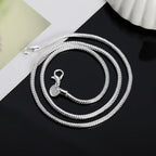 925 Sterling Silver Solid Snake Chain Necklace
