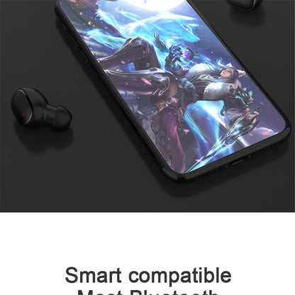 Wireless Bluetooth A6S earphones with touch control and LED display, stereo sound for Xiaomi and Huawei sports headset