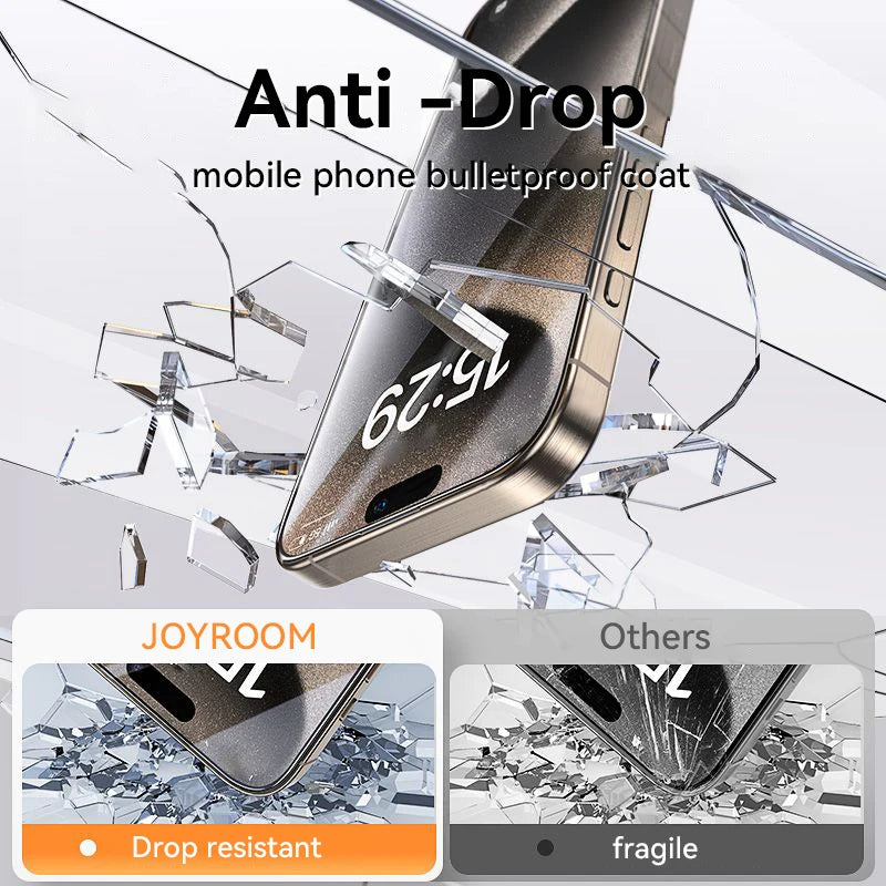 Prime Deal Zone Joyroom iPhone 17/16/15 HD glass screen protector showing full-screen tempered glass for iPhone models