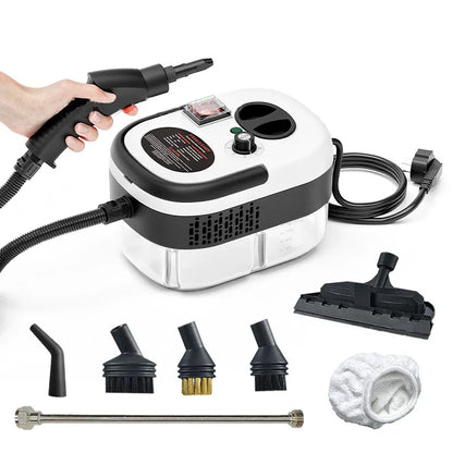 Prime Deal Zone handheld steam cleaner with high temperature steam for kitchen, car, floor, and air conditioner cleaning.