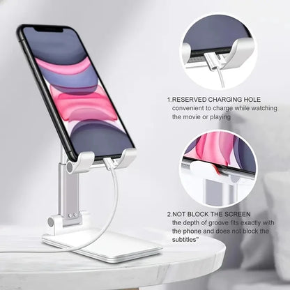 Adjustable Prime Deal Zone desk phone holder stand for iPhone, iPad, Xiaomi tablets, supporting desktop and tablet use.