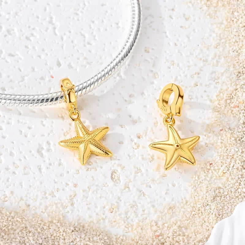 925 Sterling Silver Gold-Tone Charm Beads — Crosses, Bows & Mixed Designs