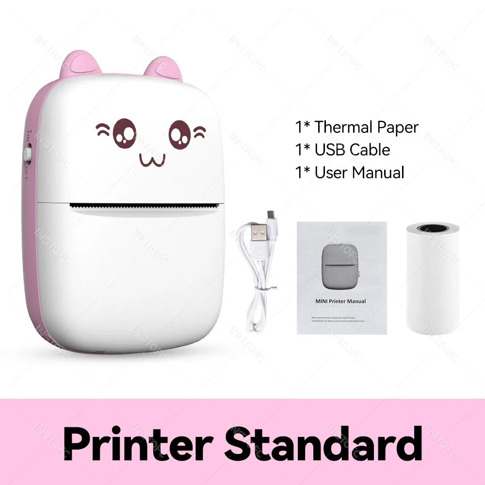 INSTOFC 58mm Mini Bluetooth Thermal Printer | Portable Photo, Label & Sticker Printer for iOS & Android