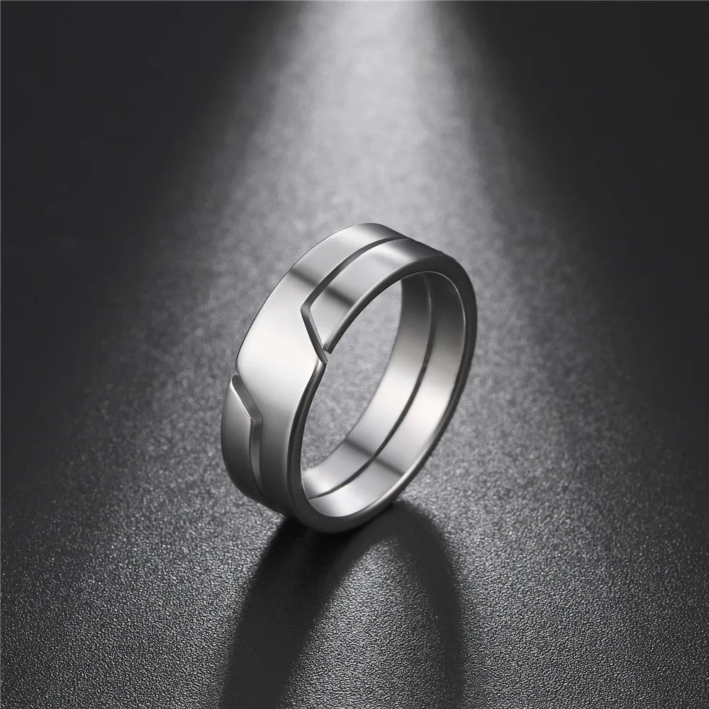 stainless steel minimalist band ring - view 12