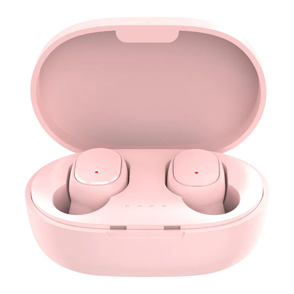 Wireless Bluetooth A6S Sport Earphones with LED display and stereo sound, compatible with Xiaomi and Huawei smartphones.