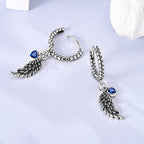 925 Sterling Silver Butterfly & Hoop Earrings — Coloured Zircon Accents