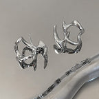 Y2K irregular liquid metal clip earrings - view 8