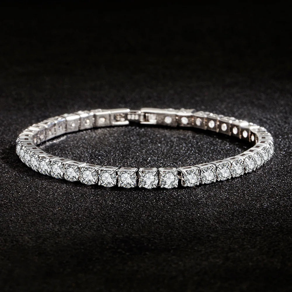 925 sterling silver tennis bracelet, CZ links - view 3