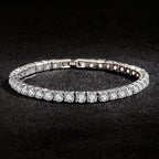 925 sterling silver tennis bracelet, CZ links - view 3
