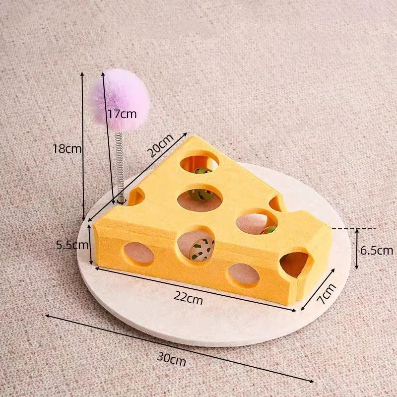 Prime Deal Zone cat puzzle maze toy with felt box, bell ball, and interactive holes for kittens to play and challenge their hunting instincts