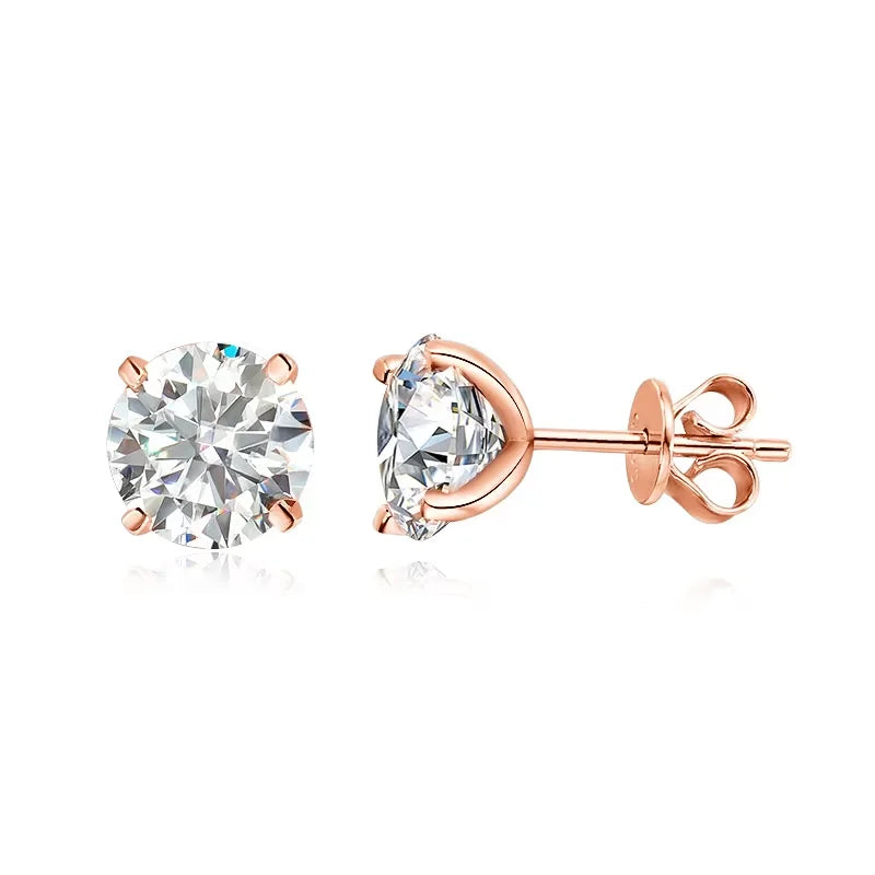 925 sterling silver moissanite stud earrings, multi-tone - view 13