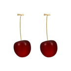sweet cherry drop dangle earrings, fruit design - view 5